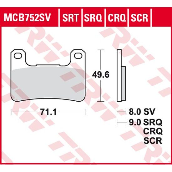 Brzdové destičky MCB752SCR