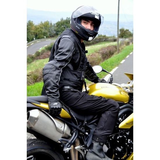 Airbagová vesta AIRNEST černá motocyklová, dětská, velikost M,L