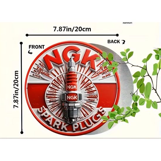 2D nástěnná vintage cedule, motiv NGK svíčka