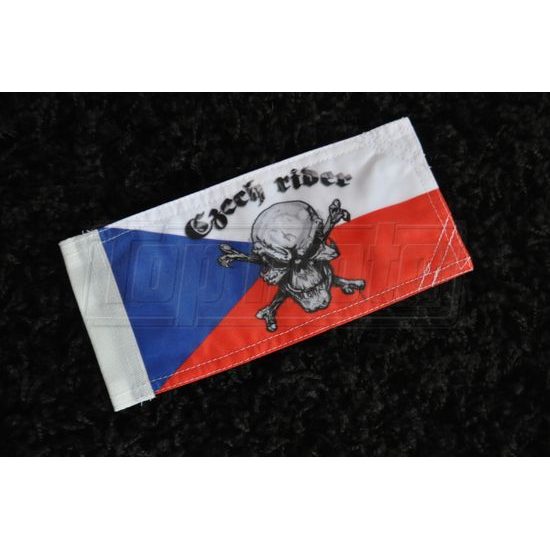 Moto česká  vlaječka CZECH RIDER SKULL malá