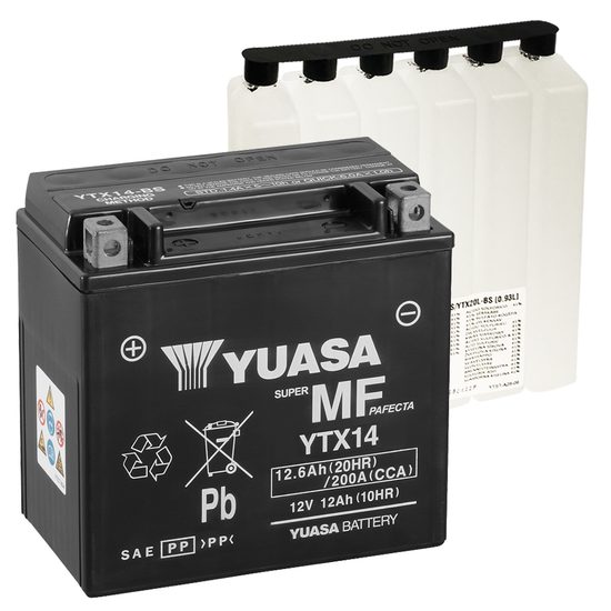 Yuasa bezúdržbová baterie YTX14-BS 12V/12A