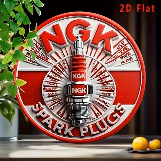 2D nástěnná vintage cedule, motiv NGK svíčka