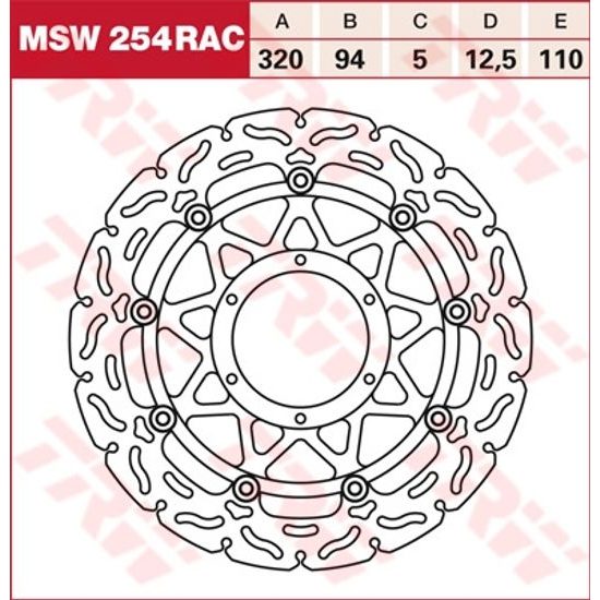 RACING Brzdový kotouč plovoucí MSW254RAC