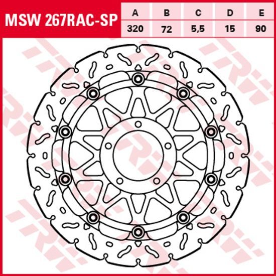Racing Brzdový kotouč bez homologace MSW267RACSP