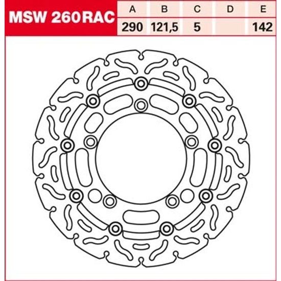 Brzdový kotouč plovoucí MSW260RAC