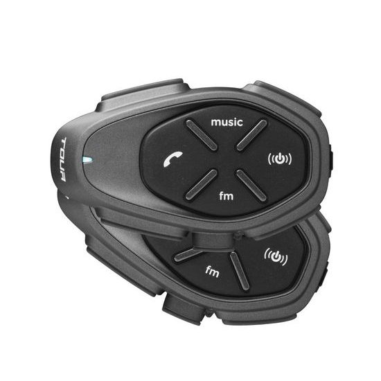 Bluetooth handsfree pro uzavřené a otevřené přilby CellularLine Interphone TOUR HD, Twin Pack