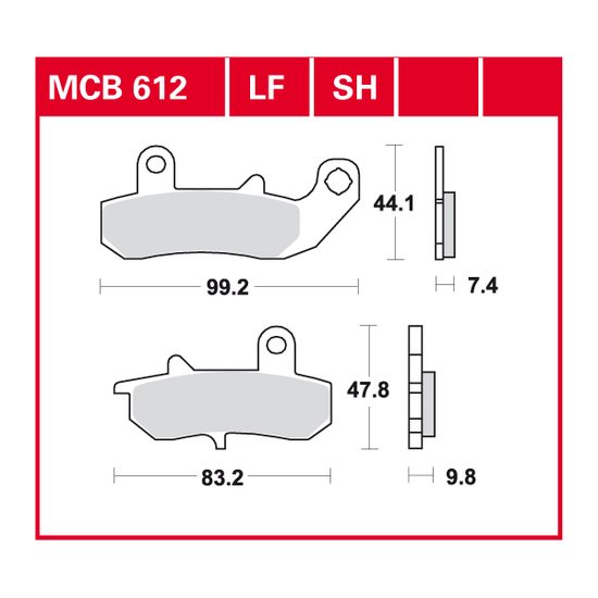 Brzdové destičky MCB612SH