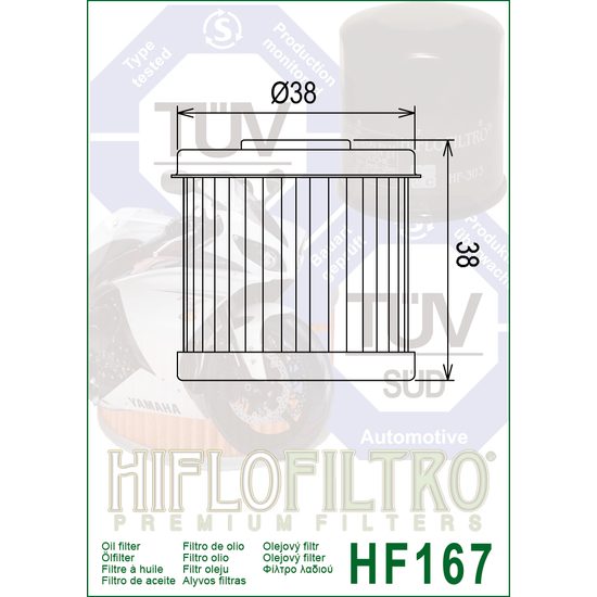 Olejový filtr HF167 Daelim