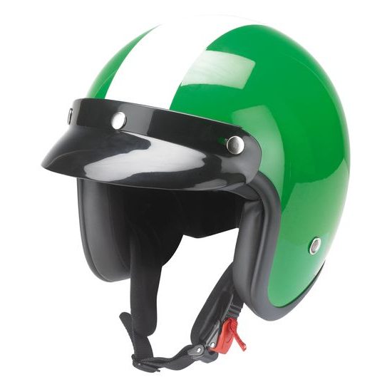 Moto helma RB-753 OLDTIMER / zelená - bílá