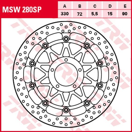 Racing Brzdový kotouč bez homologace MSW280SP