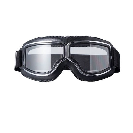 Moto brýle California černé, čirá čočka
