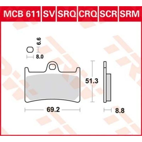 Brzdové destičky MCB611SRM