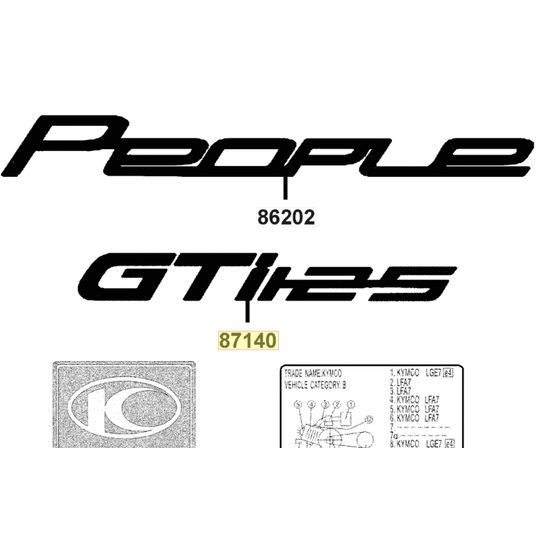 Emblém (GTi125) pro Kymco People GT 125i, poslední 2 kusy