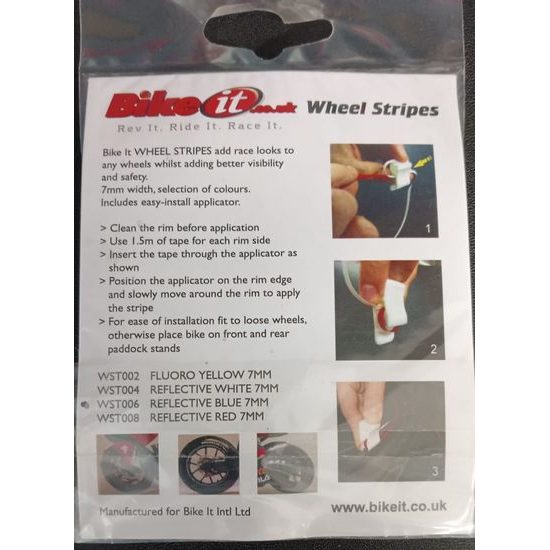 Bike It proužky na ráfky/ kapotáž, 7mm, reflexní modrá, poslední set!