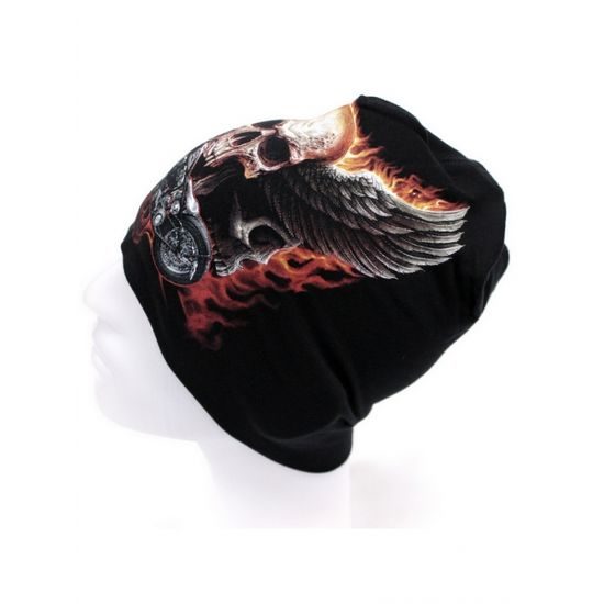 Čepice - Lebka s motorkou