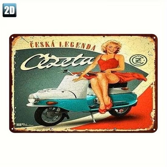 2D nástěnná vintage cedule, motiv ČESKÁ LEGENDA ČEZETA