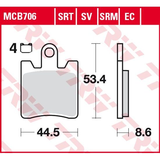 Brzdové destičky MCB706SRM