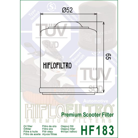 Olejový filtr HF183 Piaggio