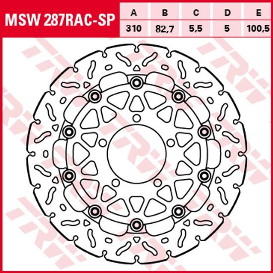 Racing Brzdový kotouč bez homologace MSW287RACSP