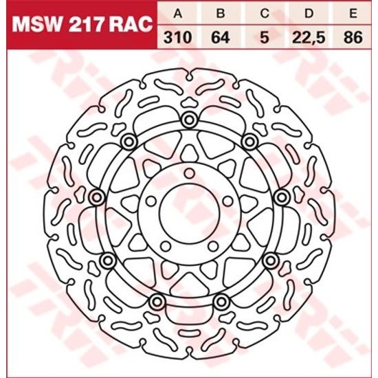 RACING Brzdový kotouč plovoucí MSW217RAC