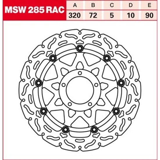 Brzdový kotouč plovoucí MSW285RAC