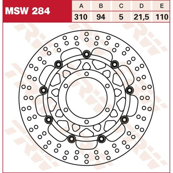 Brzdový kotouč plovoucí MSW284