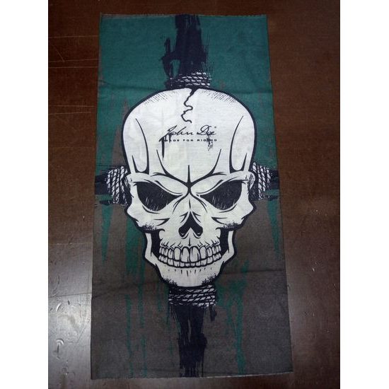 Šátek / nákrčník - zelená lebka 2