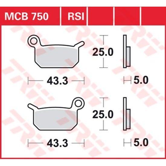 Brzdové destičky MCB750RSI