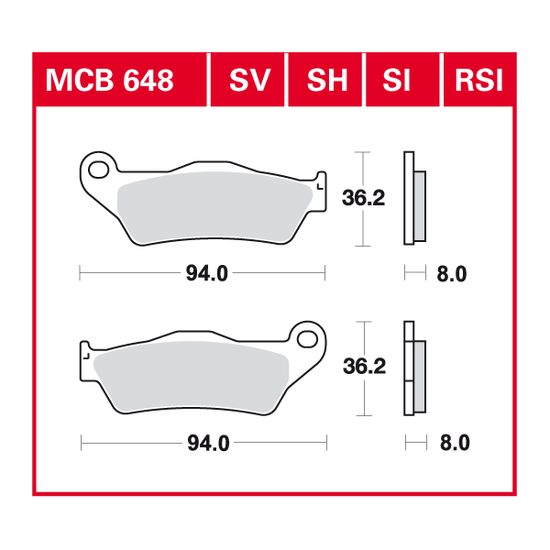 Brzdové destičky MCB648SI