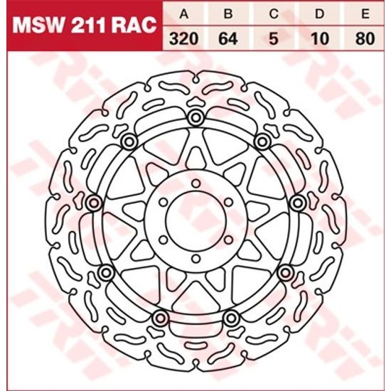RACING Brzdový kotouč plovoucí MSW211RAC