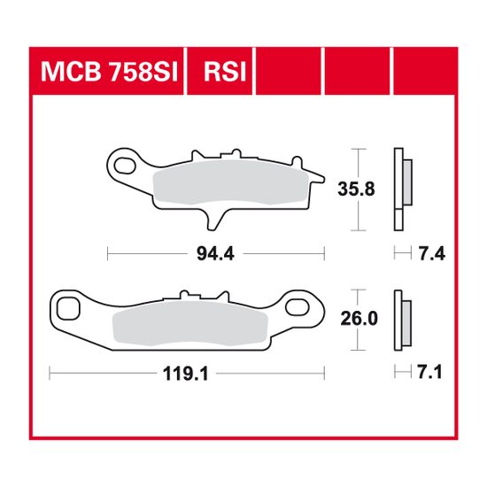 Brzdové destičky MCB758RSI