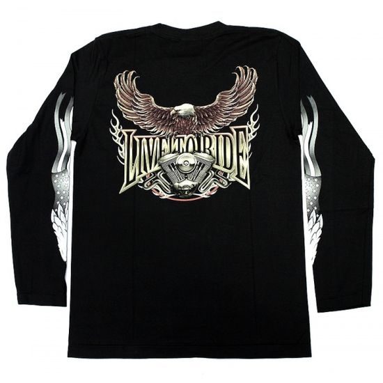 Tričko dlouhý rukáv - Orel s moto