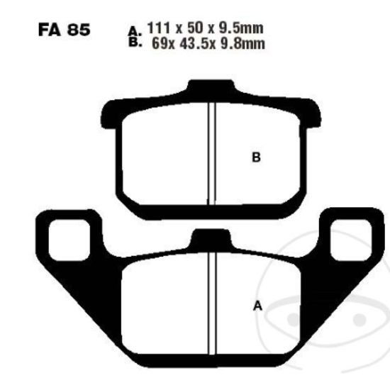 EBC FA085HH brzdové destičky pro Kawasaki ZX, ZL, Z, VN-15, VN, GTR, GPZ, EN, EL