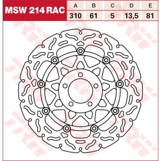 RACING Brzdový kotouč plovoucí MSW214RAC