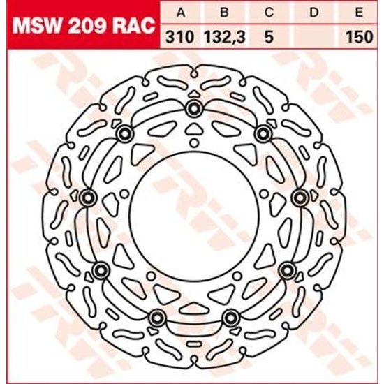 Brzdový kotouč plovoucí MSW209RAC