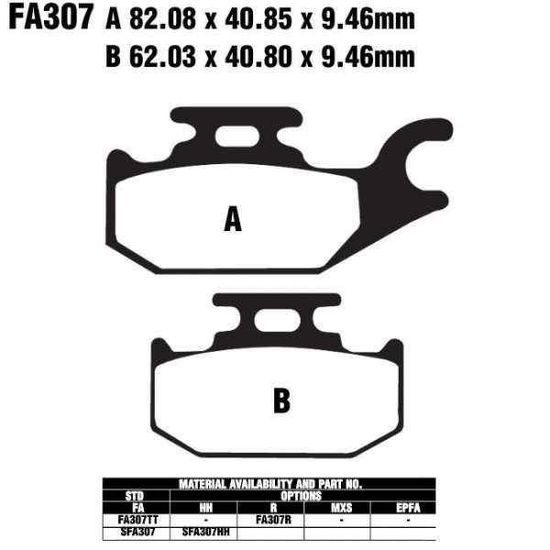 EBC FA307R brzdové destičky pro motorku, sintrované