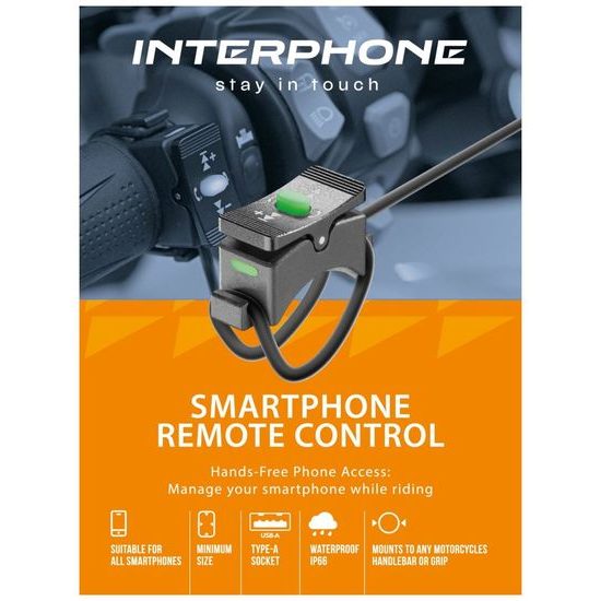 Interphone bezdrátové ovládání smartphonu na řídítka motocyklu