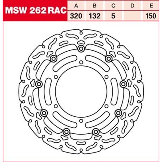 Brzdový kotouč plovoucí MSW262RAC