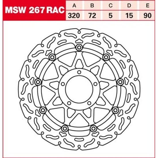 Brzdový kotouč plovoucí MSW267RAC