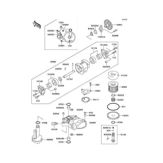 Olejový filtr - Kawasaki - ZZ-R1100 (ZX1100-D8) (2000)