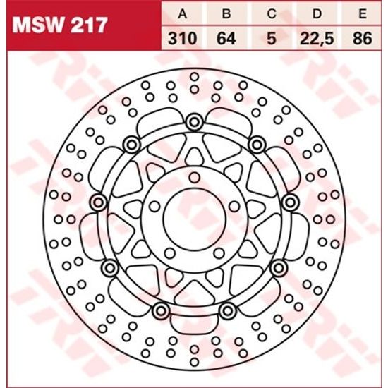 Brzdový kotouč plovoucí MSW217
