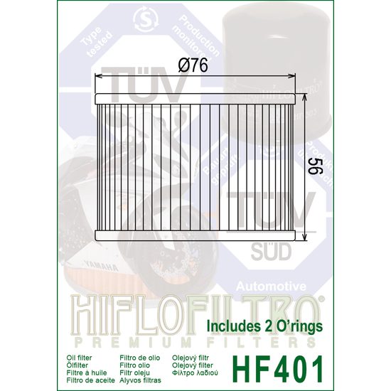 Olejový filtr HF401 Honda/Kawa/Yamaha