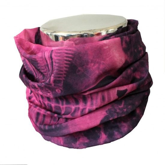 Šátek / nákrčník - růžová lebka