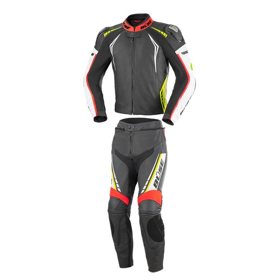 Büse dámská kožená kombinéza Silverstone Pro, neon červená/ neon žlutá