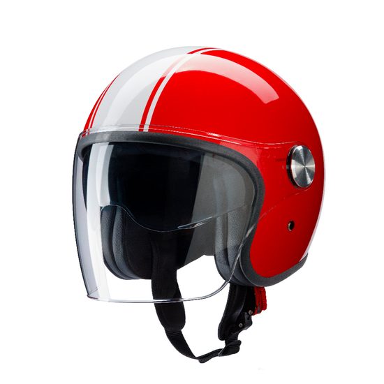 Moto helma RB-861 červeno-bílá