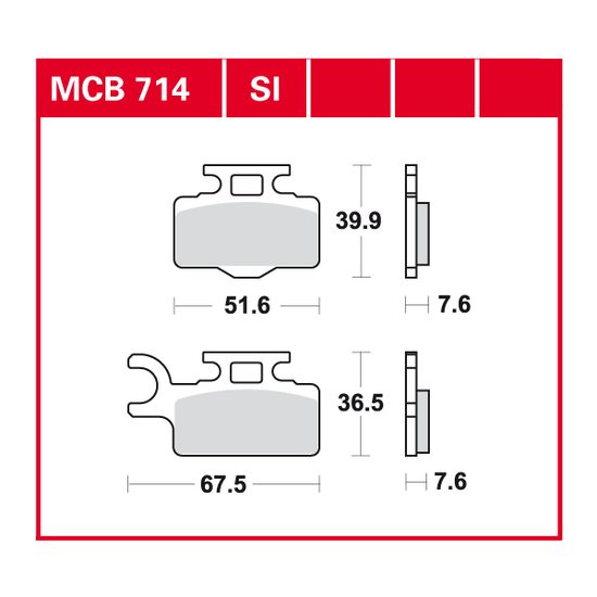 Brzdové destičky MCB714SI