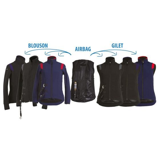 AIR Shell bunda černá/ šedá včetně airbagové vložky Zip in 1, velikost S