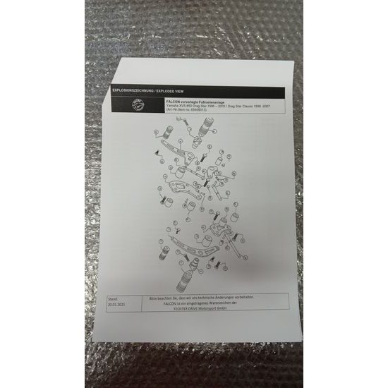 Přepákování (předkopy) pro Yamaha XVS 650, poslední set