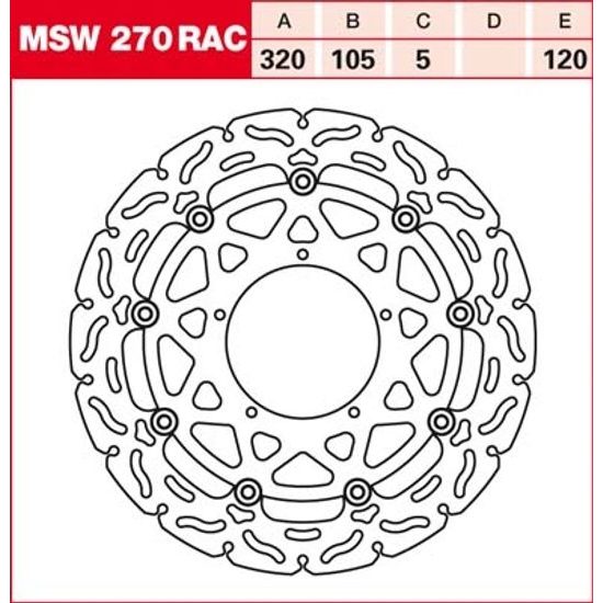 Brzdový kotouč plovoucí MSW270RAC