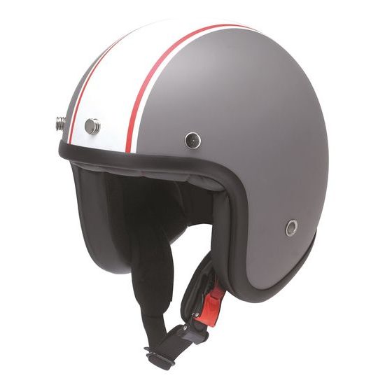 Moto helma RB-754 HOT ROD / matná šedá - bílá